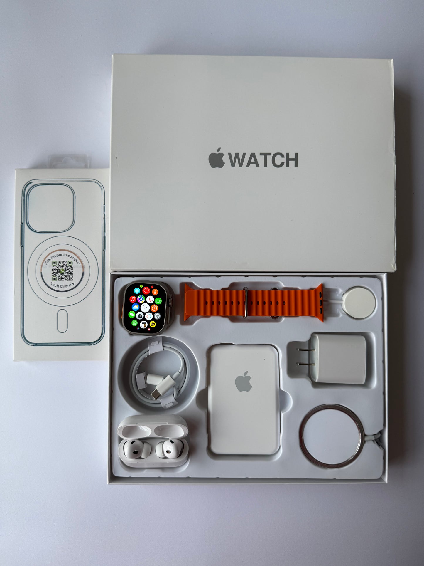 Kit de Accesorios para iPhone + Smart Watch Ultra 2 49mm Caja Blanca