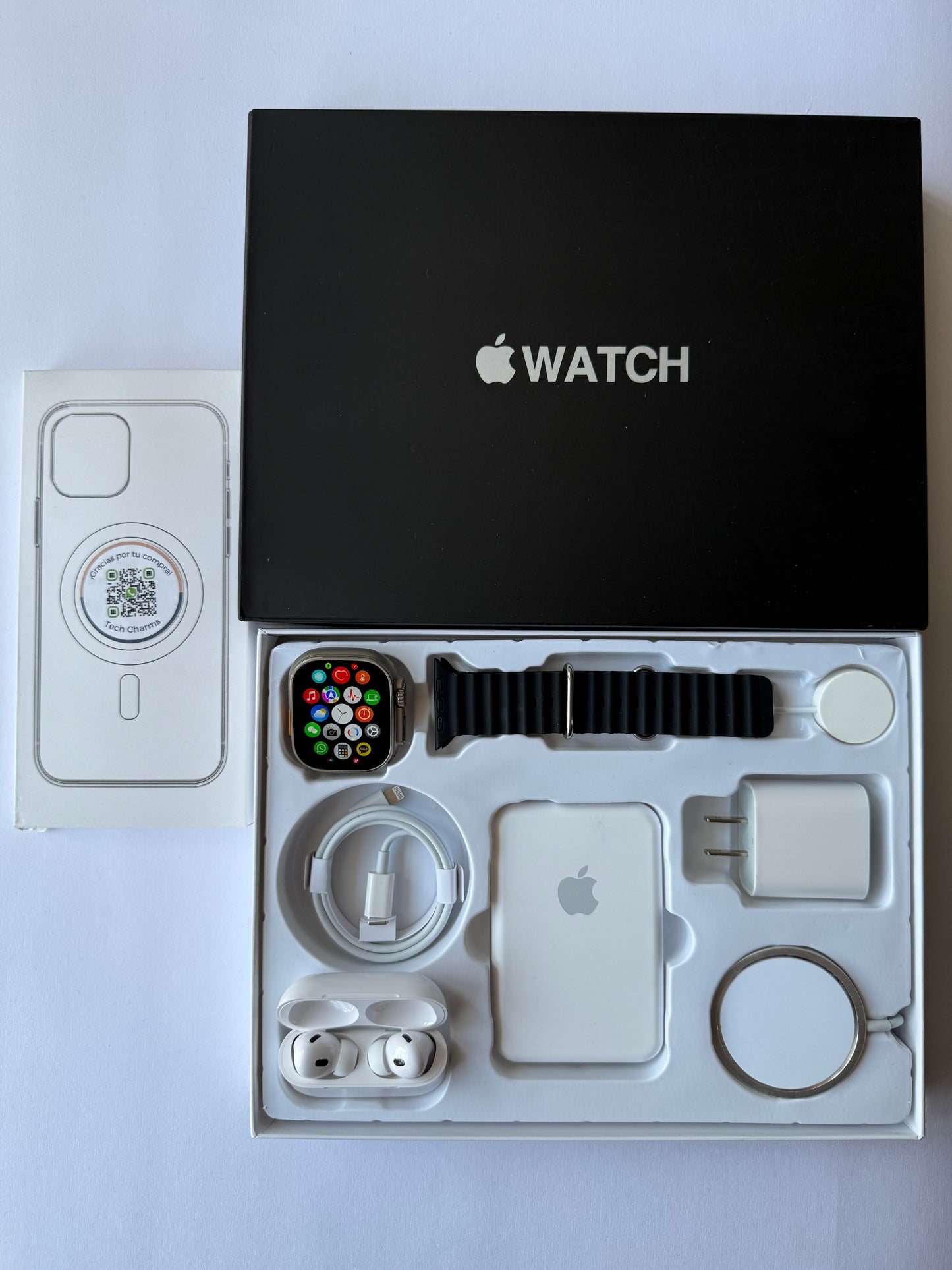 Kit de Accesorios para iPhone + Smart Watch Ultra 2 49mm Caja Negra
