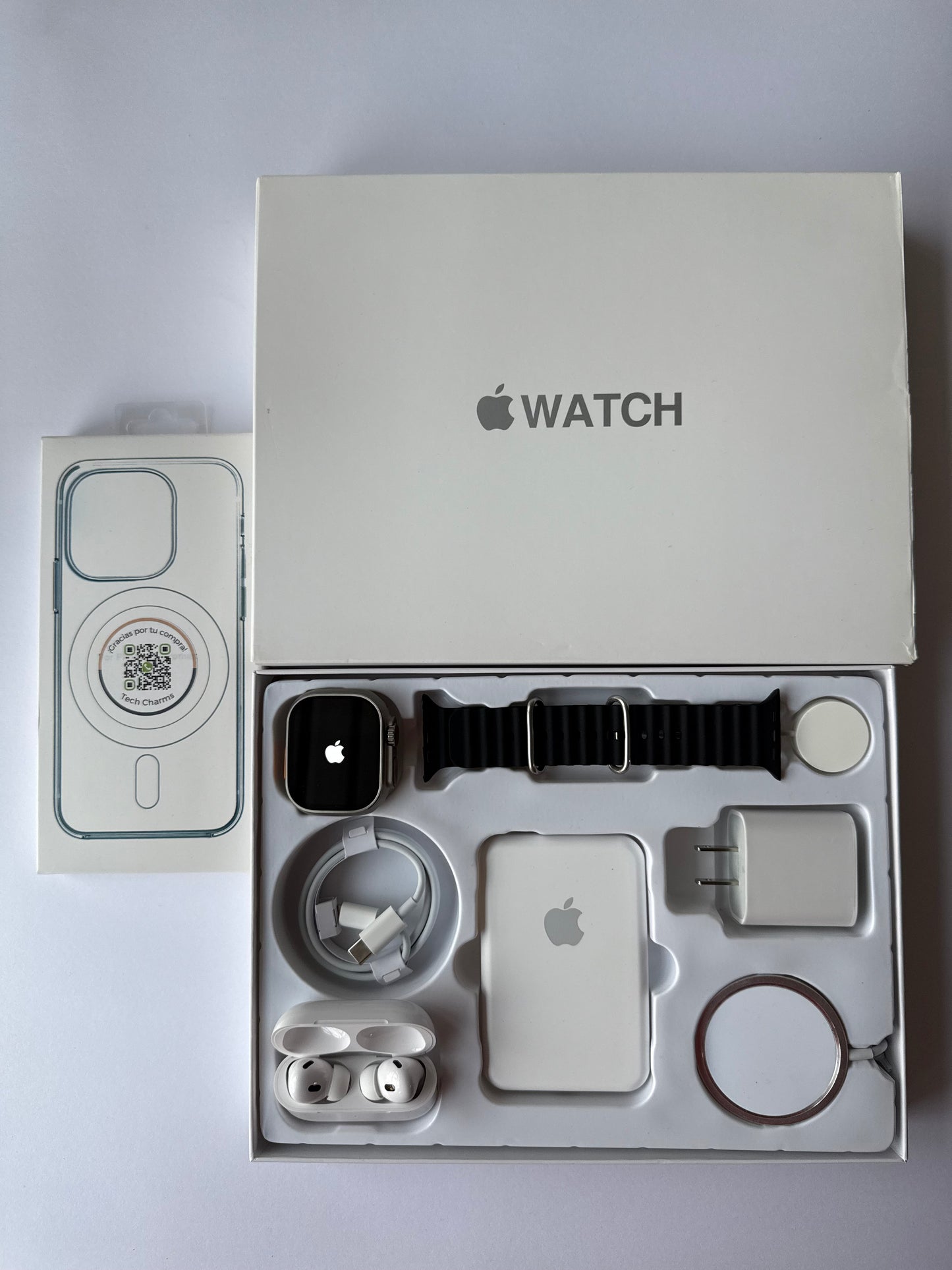 Kit de Accesorios para iPhone + Smart Watch Ultra 2 49mm Caja Blanca