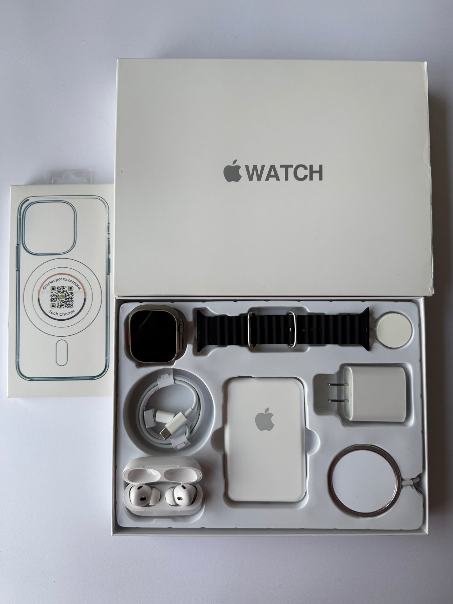 Kit de Accesorios para iPhone + Smart Watch Ultra 2 49mm Caja Blanca