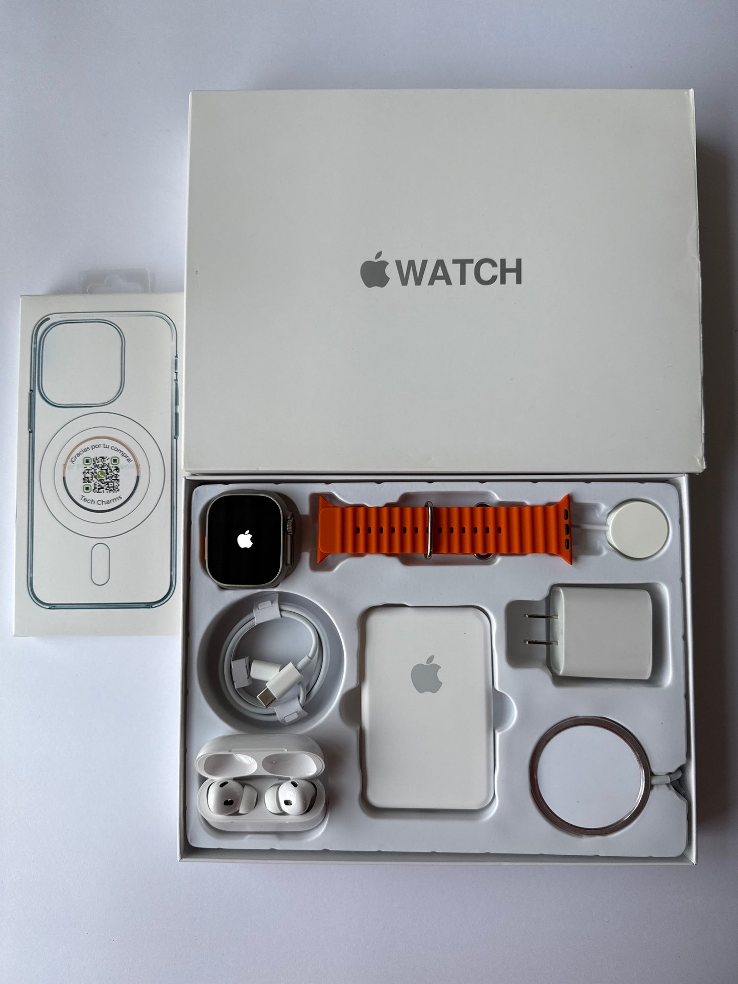 Kit de Accesorios para iPhone + Smart Watch Ultra 2 49mm Caja Blanca