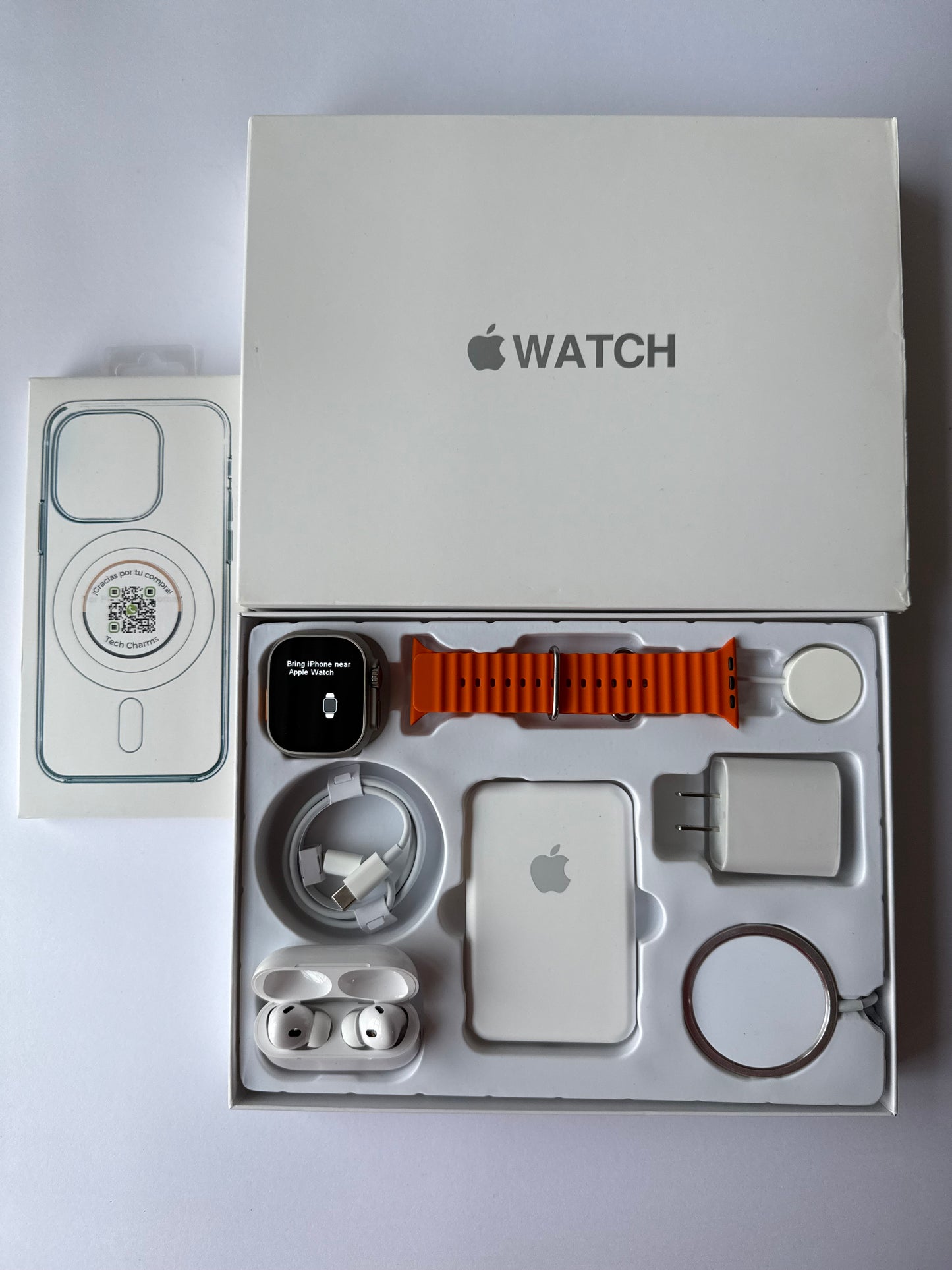 Kit de Accesorios para iPhone + Smart Watch Ultra 2 49mm Caja Blanca