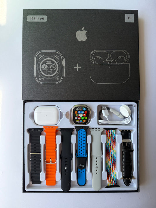 Smart Watch Ultra 2 + AirPods Pro 2 y 7 Correas Intercambiables