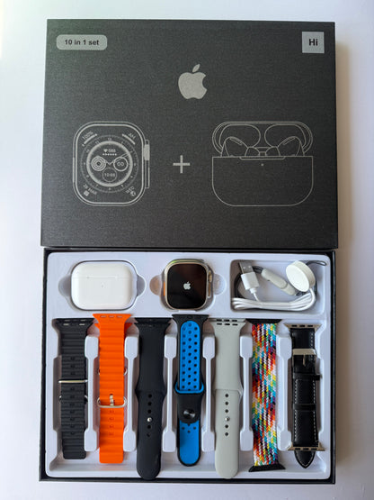 Smart Watch Ultra 2 + AirPods Pro 2 y 7 Correas Intercambiables