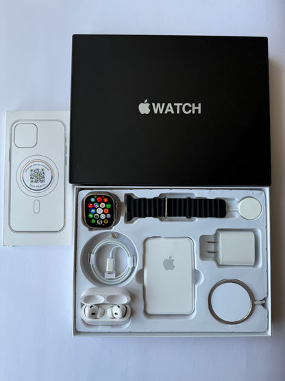 Kit de Accesorios para iPhone + Smart Watch Ultra 2 49mm Caja Negra