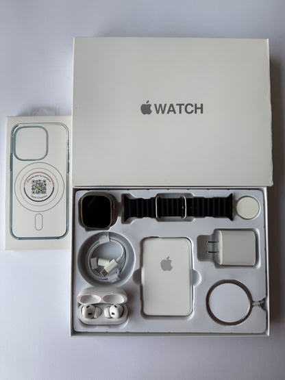 Kit de Accesorios para iPhone + Smart Watch Ultra 2 49mm Caja Blanca