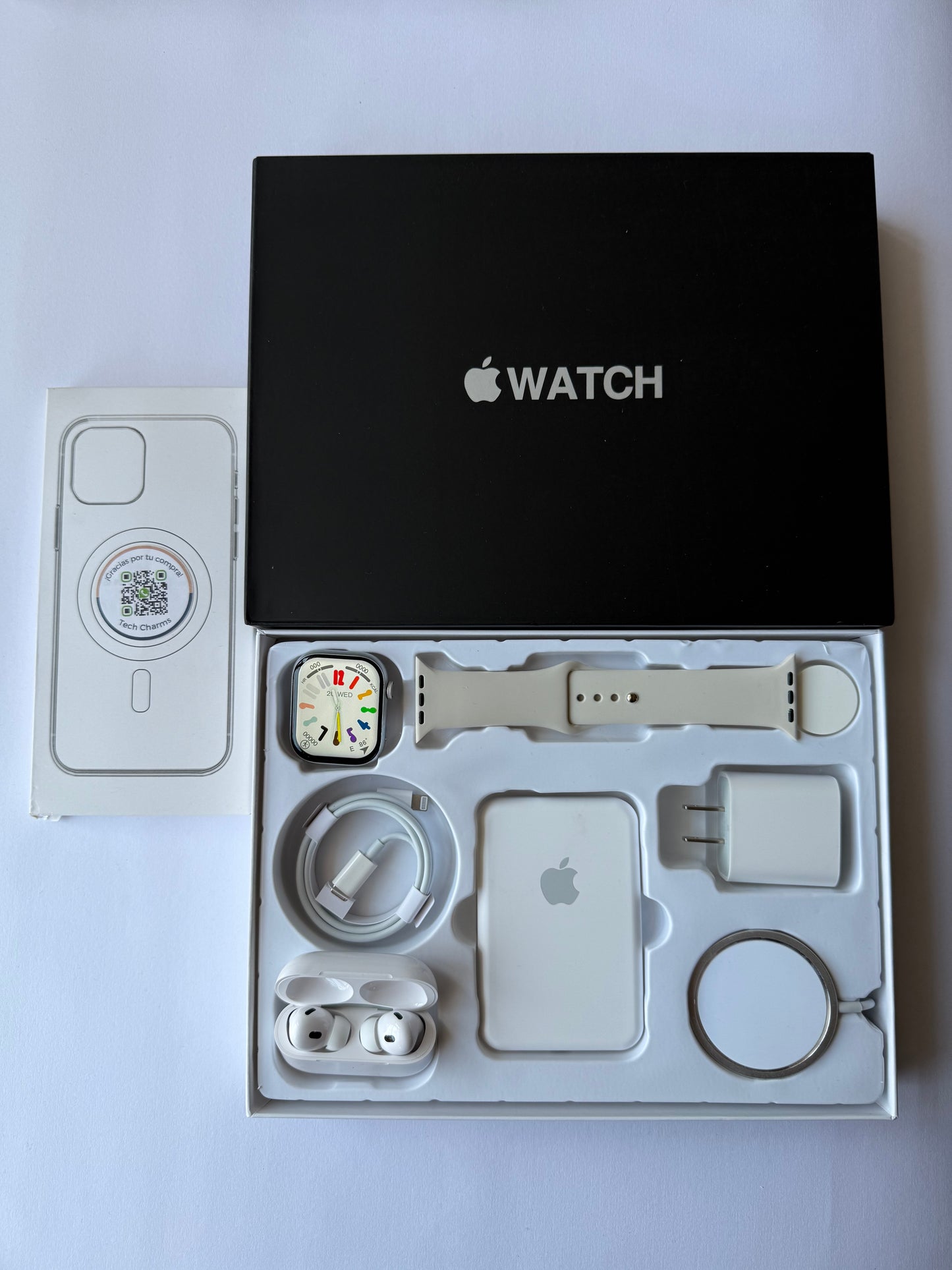 Kit de Accesorios para iPhone + Smart Watch Series 9 45mm Caja Negra
